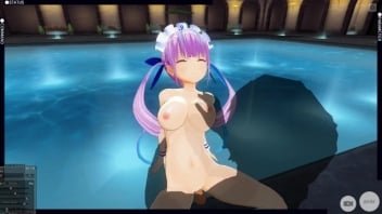 3D 변태 애니메이션 포르노 수영장에서 하녀를 속이는, 오럴 로킹, 질 퍼짐 아주 좋은 아주 섹시한